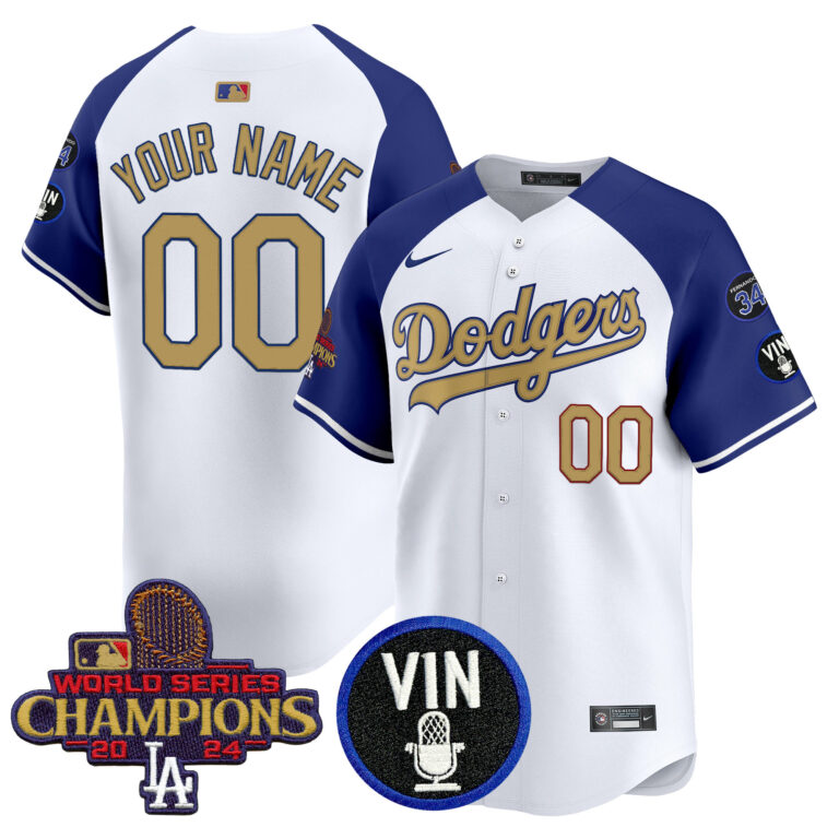 Men Los Angeles Dodgers Custom  Gold Vapor Premier Limited white MLB Nike Jersey 2025 style 2